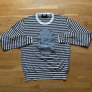 Markus Lupfer Black and White Striped Sweater Size XL